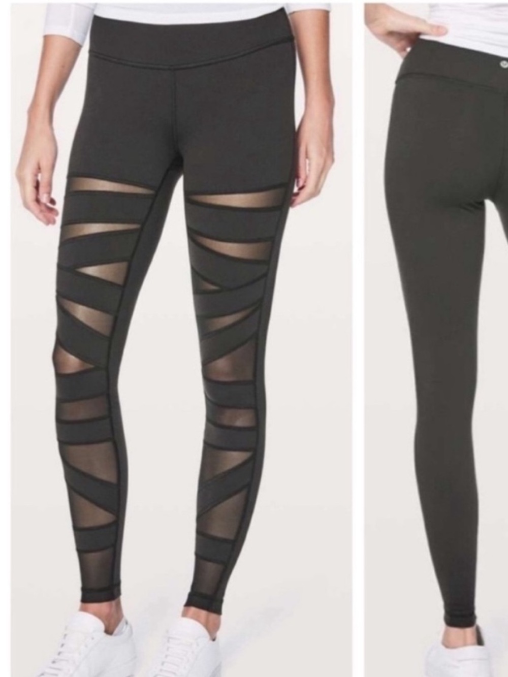 Lululemon Wunder Under Pant Hi-Rise *Tech Mesh 28" Black size four (4)